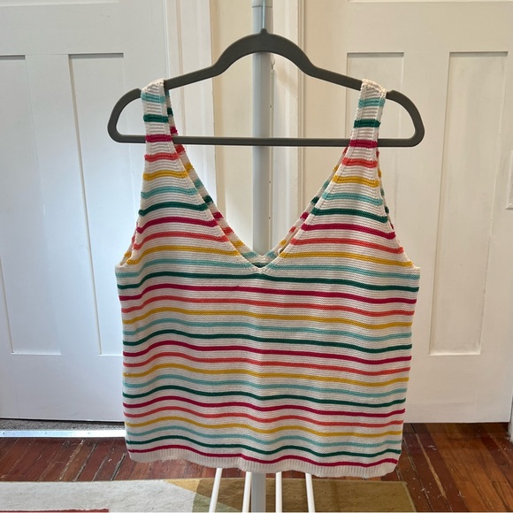 NWT Marine Layer Finley Sweater Tank in Oat Multi Stripe - XL - Picture 3 of 4